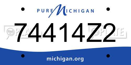 74414Z2 Michigan License Plate