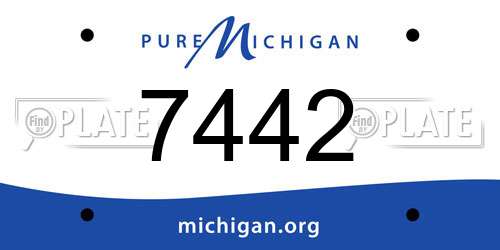 7442 Michigan License Plate