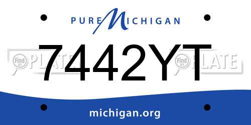 7442YT Michigan License Plate