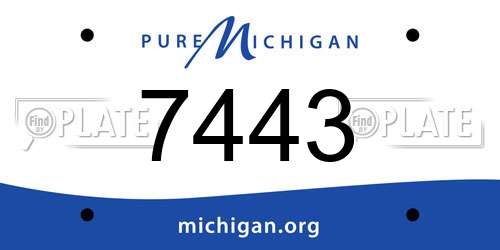 7443 Michigan License Plate