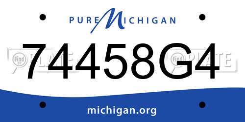 74458G4 Michigan License Plate