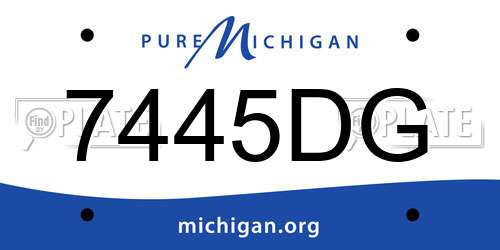 7445DG Michigan License Plate