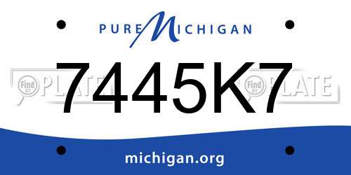 7445K7 Michigan License Plate