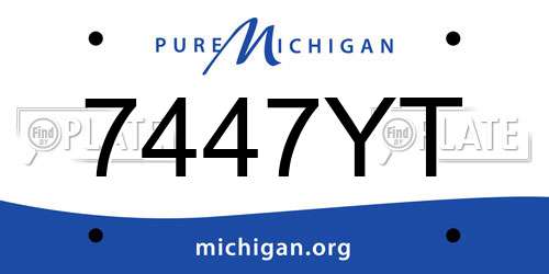 7447YT Michigan License Plate