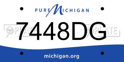 7448DG Michigan License Plate