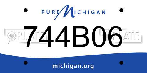 744B06 Michigan License Plate