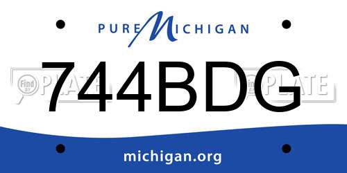 744BDG Michigan License Plate