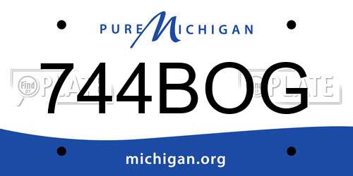 744BOG Michigan License Plate