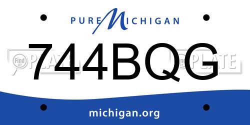 744BQG Michigan License Plate