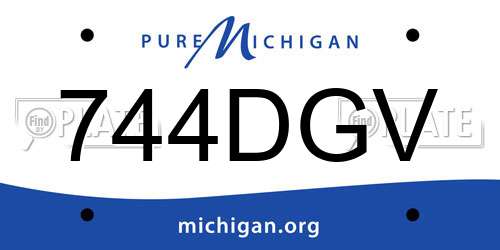 744DGV Michigan License Plate