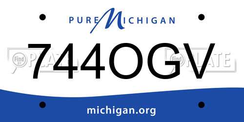744OGV Michigan License Plate