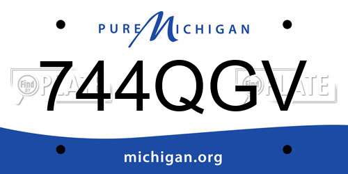 744QGV Michigan License Plate