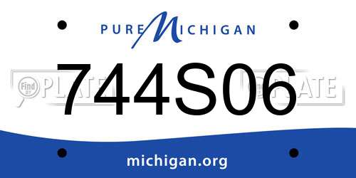 744S06 Michigan License Plate