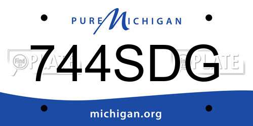 744SDG Michigan License Plate