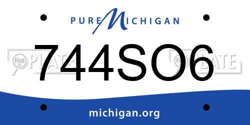 744SO6 Michigan License Plate