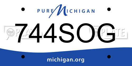 744SOG Michigan License Plate