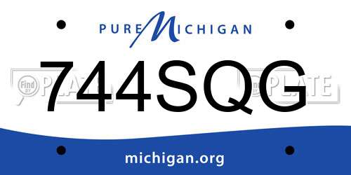 744SQG Michigan License Plate