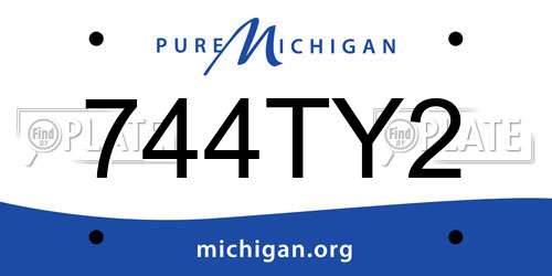 744TY2 Michigan License Plate