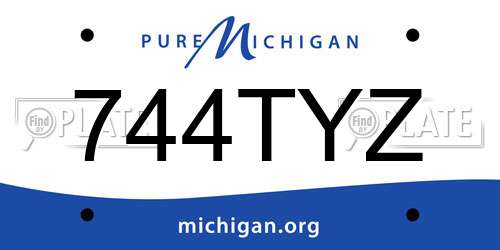 744TYZ Michigan License Plate