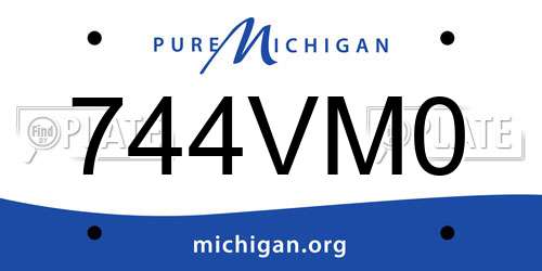 744VM0 Michigan License Plate