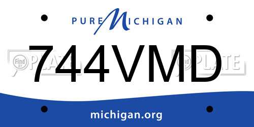 744VMD Michigan License Plate