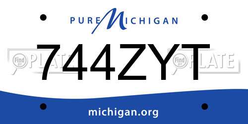 744ZYT Michigan License Plate