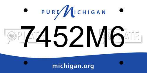 7452M6 Michigan License Plate