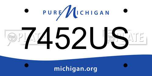 7452US Michigan License Plate
