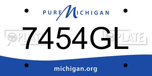 7454GL Michigan License Plate