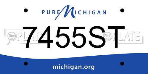 7455ST Michigan License Plate
