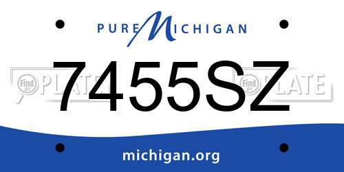7455SZ Michigan License Plate