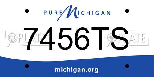 7456TS Michigan License Plate
