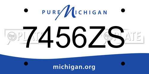7456ZS Michigan License Plate