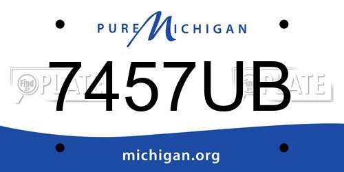 7457UB Michigan License Plate