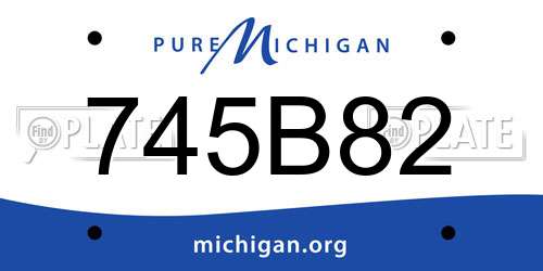 745B82 Michigan License Plate