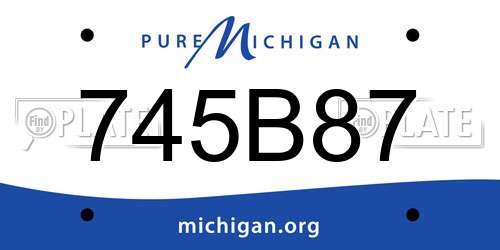 745B87 Michigan License Plate