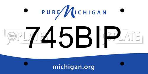 745BIP Michigan License Plate
