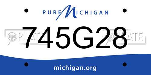 745G28 Michigan License Plate