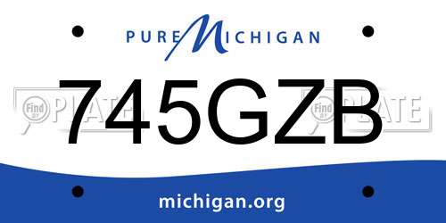 745GZB Michigan License Plate