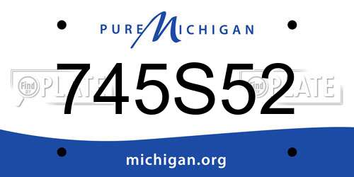 745S52 Michigan License Plate