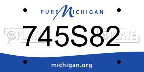 745S82 Michigan License Plate