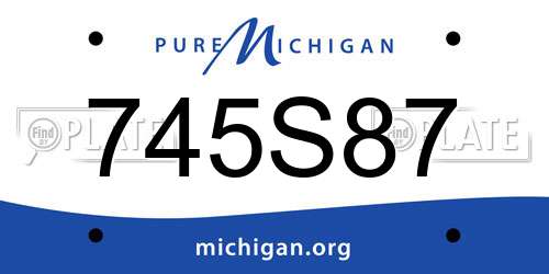 745S87 Michigan License Plate