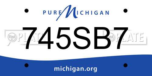 745SB7 Michigan License Plate