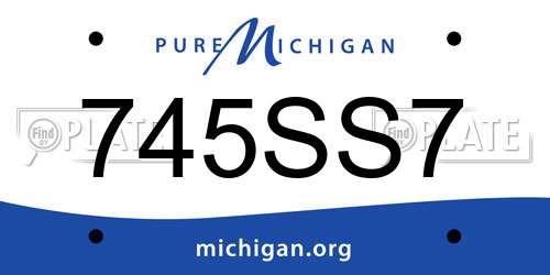 745SS7 Michigan License Plate