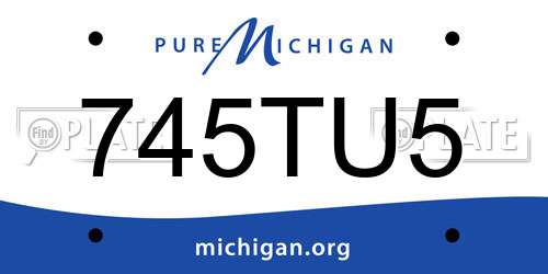 745TU5 Michigan License Plate