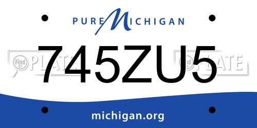 745ZU5 Michigan License Plate