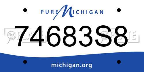 74683S8 Michigan License Plate