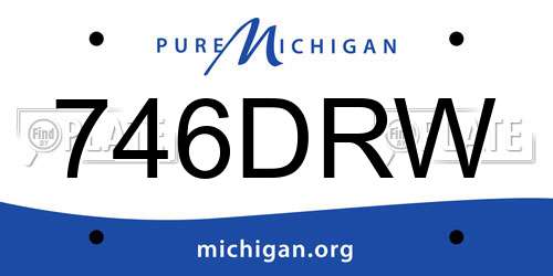 746DRW Michigan License Plate