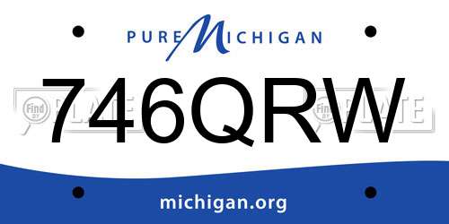 746QRW Michigan License Plate