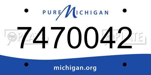 7470042 Michigan License Plate